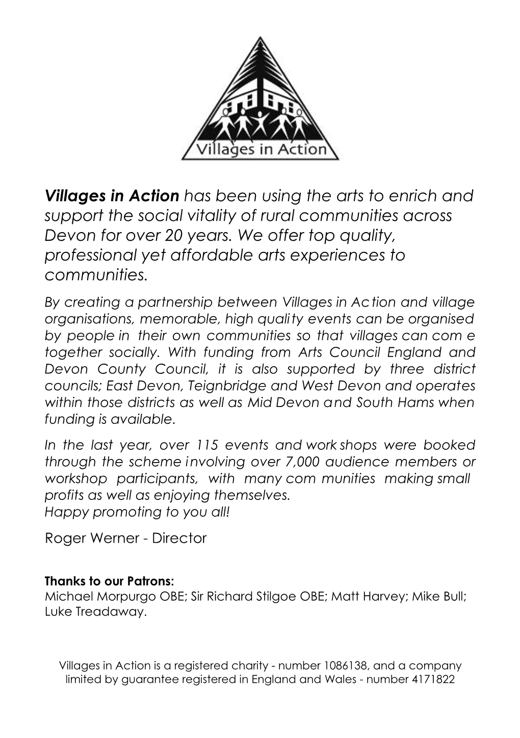 Villages in Action Has Been Using the Arts to Enrich and Support the Social Vitality of Rural Communities Across Devon for Over 20 Years