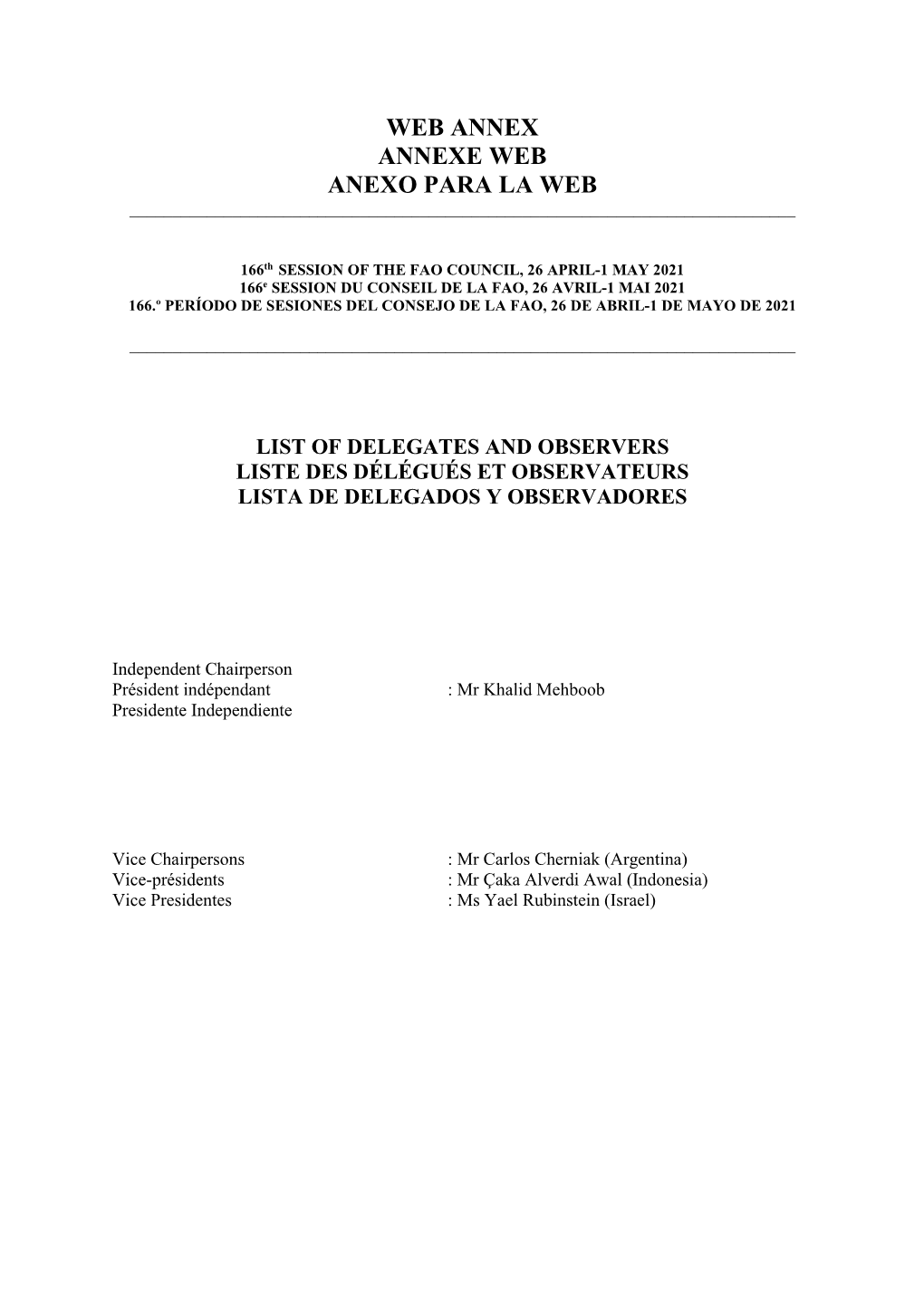 Cl 166 List of Delegates and Observers Liste Des Délégués Et Observateurs Lista De Delegados Y Observadores