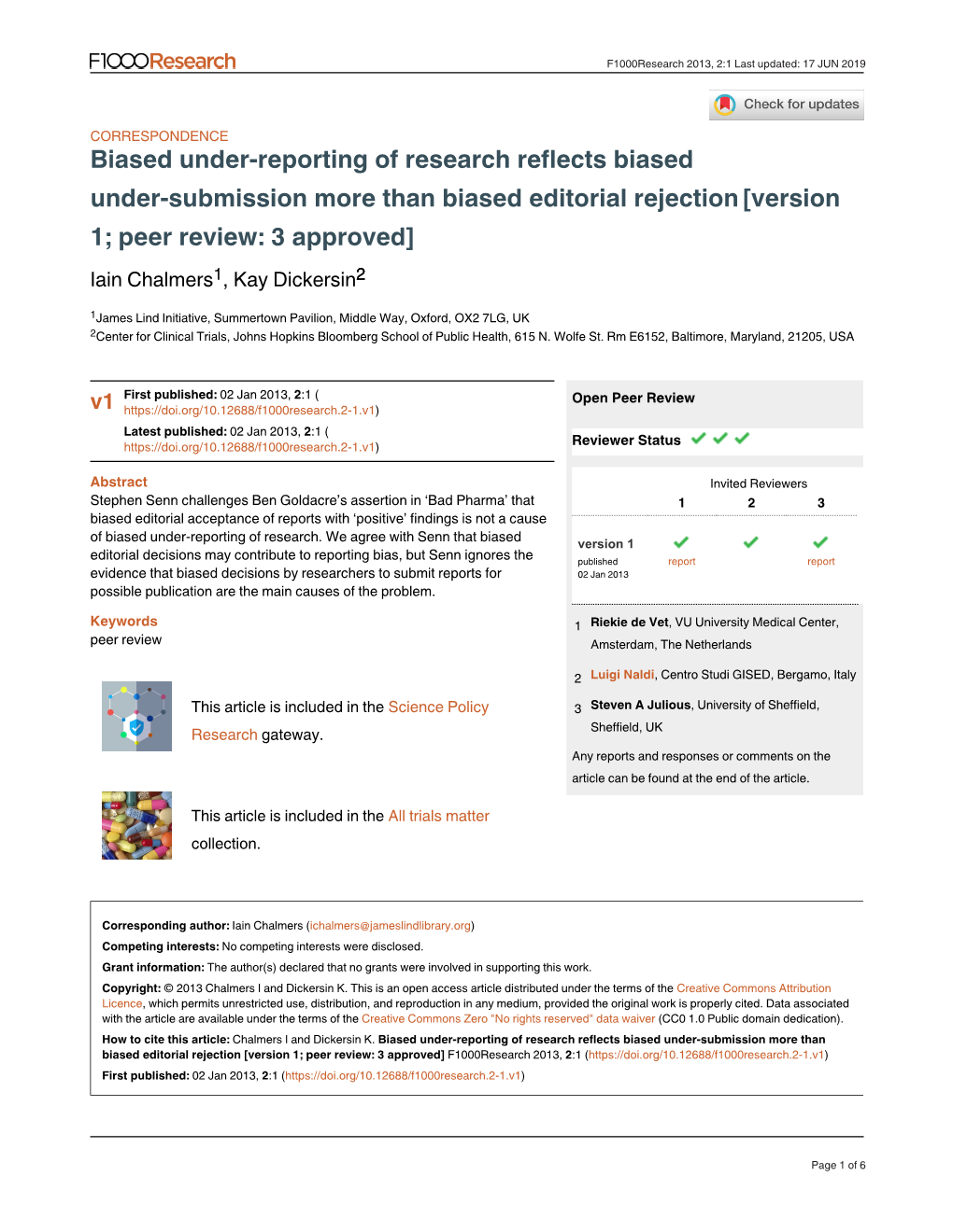Biased Under-Reporting of Research Reflects
