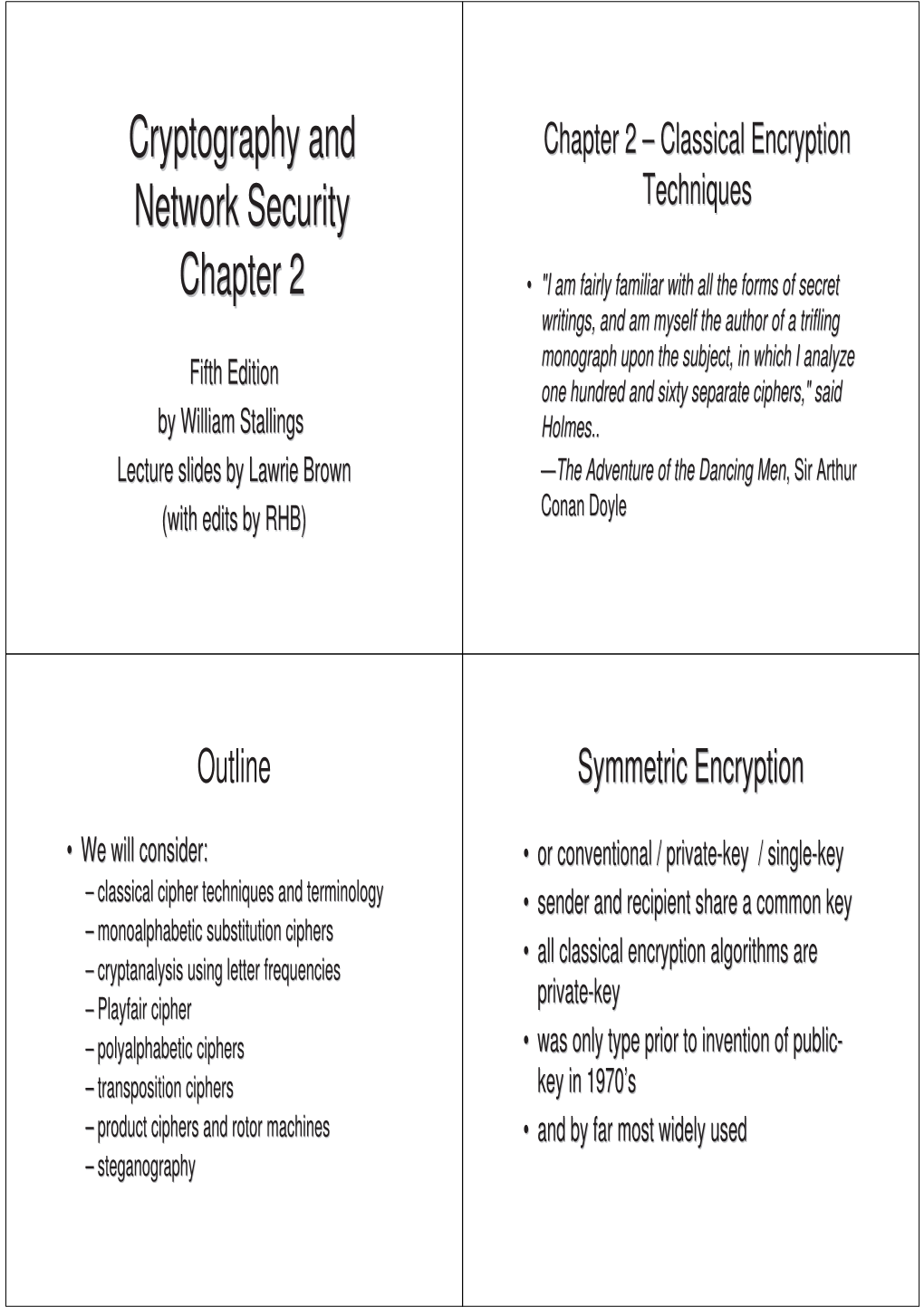 Cryptography and Network Security Chapter 2