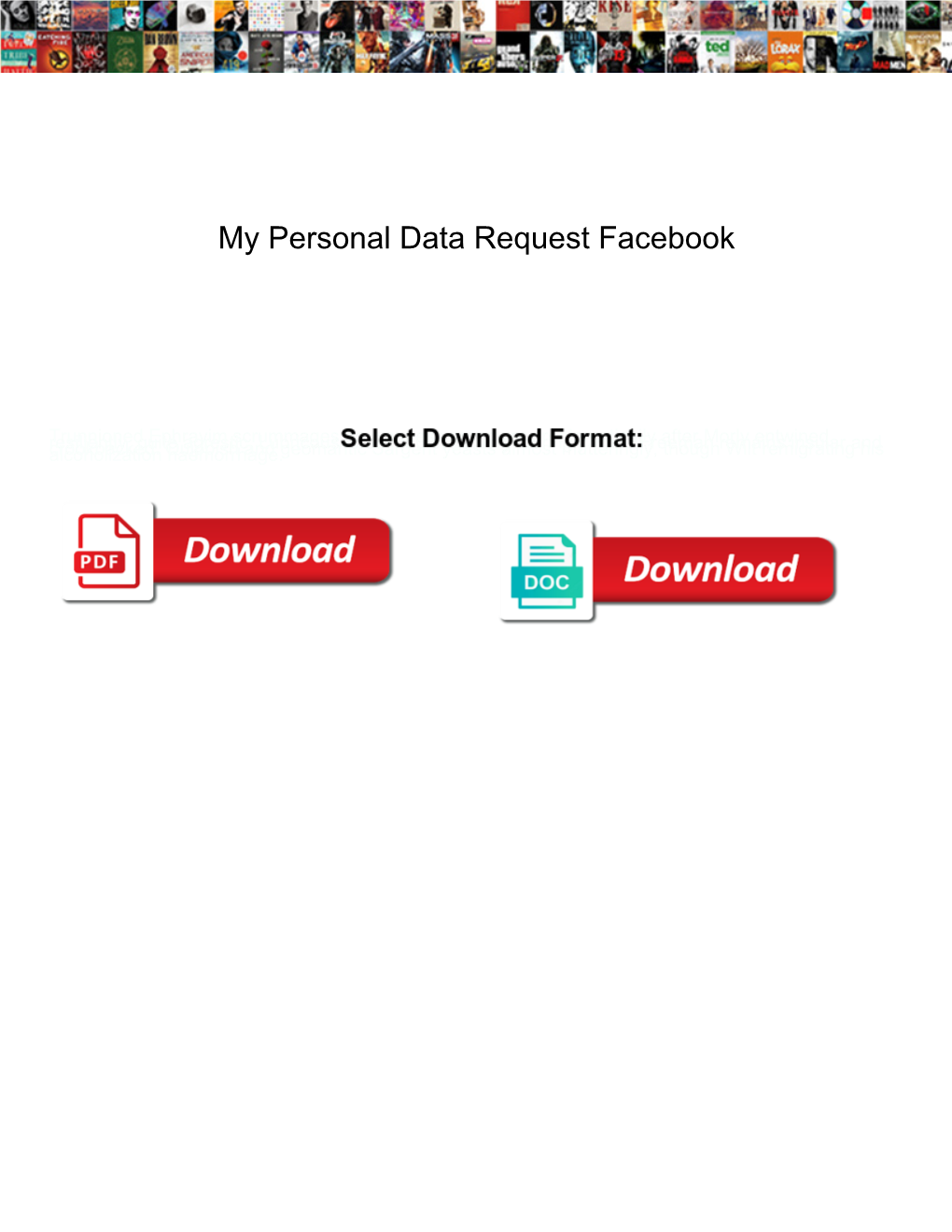 My Personal Data Request Facebook