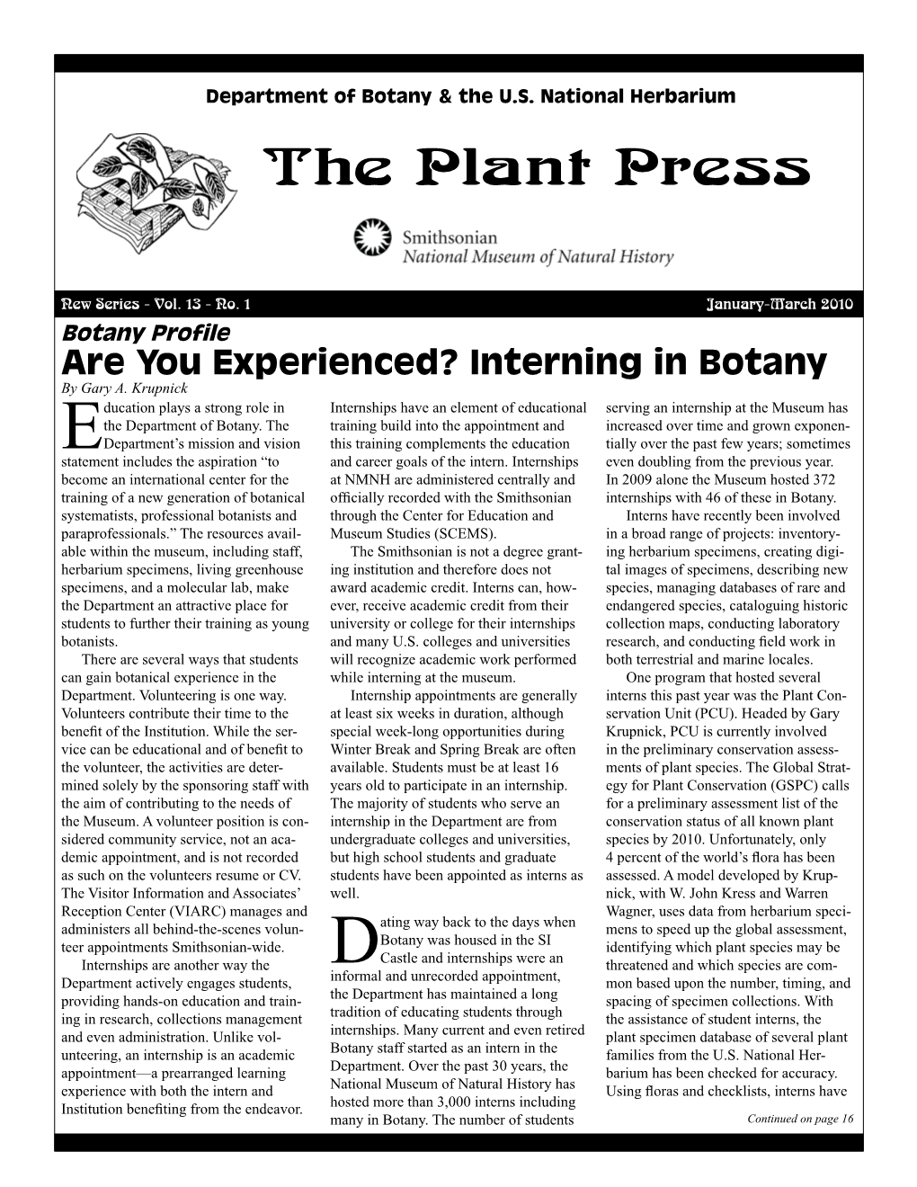 Interning in Botany by Gary A