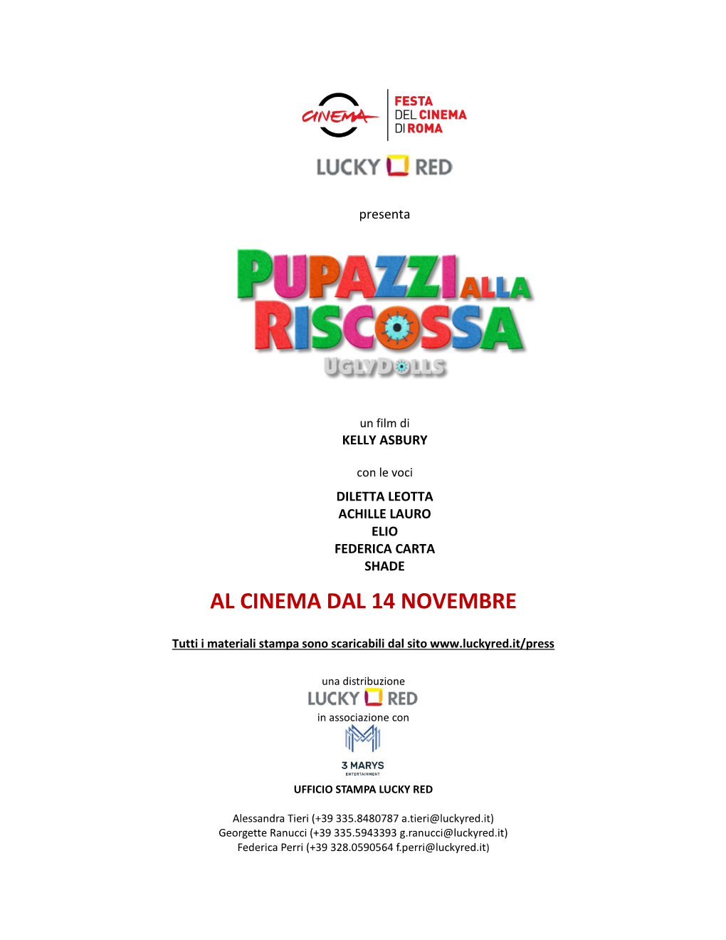 Al Cinema Dal 14 Novembre