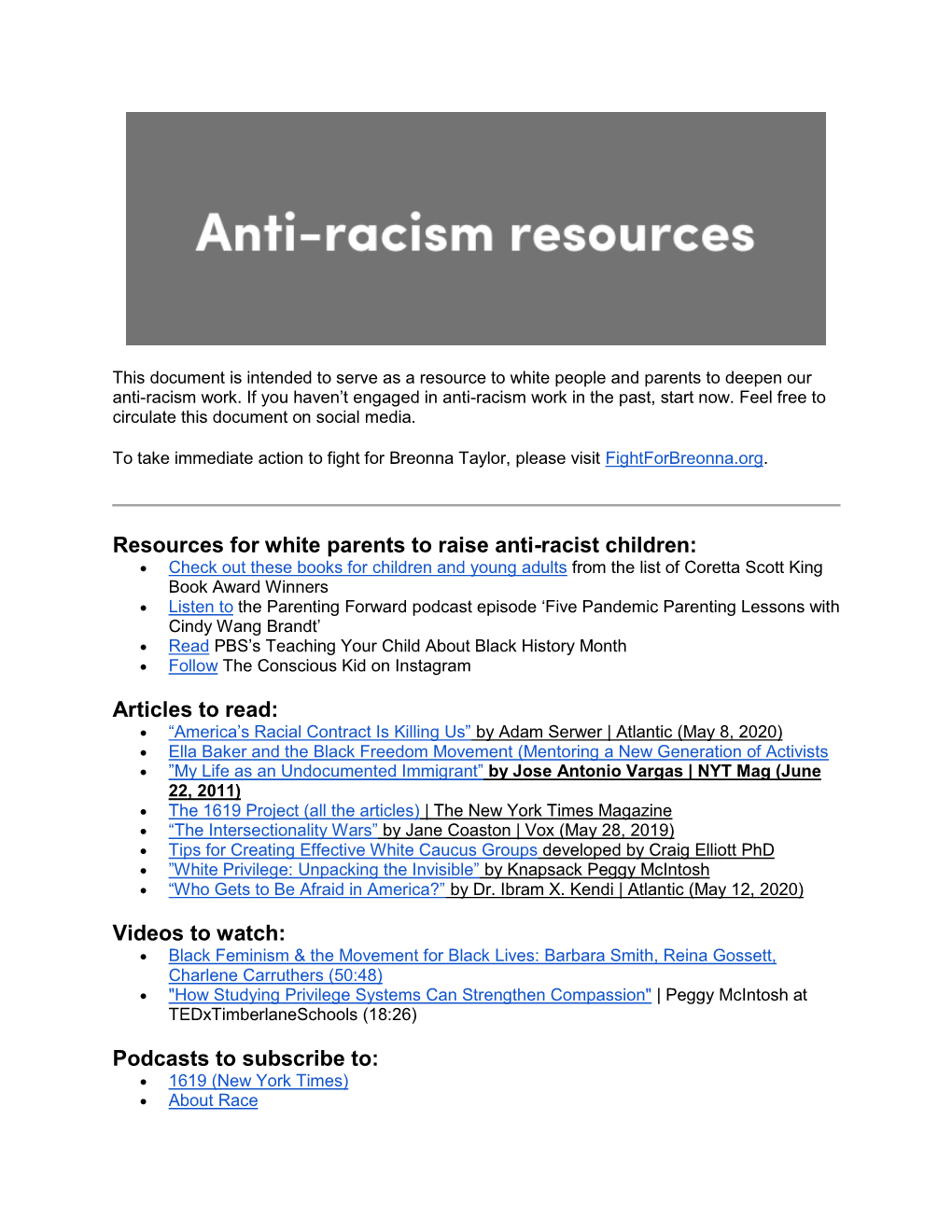 Resources for White Parents to Raise Anti-Racist Children: Articles to Read