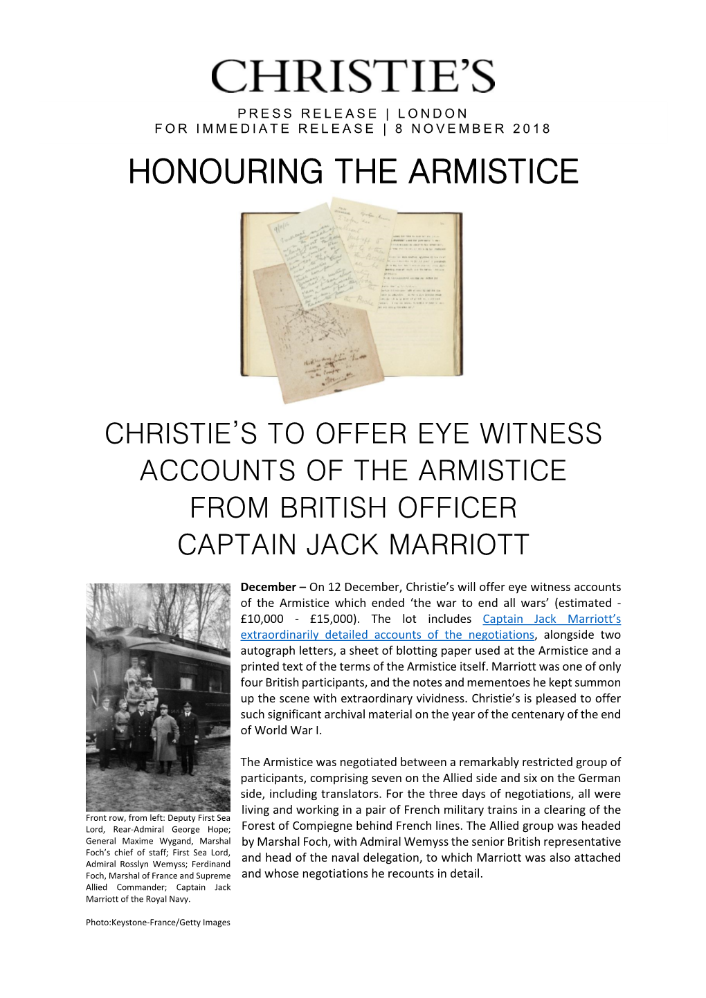 Honouring the Armistice