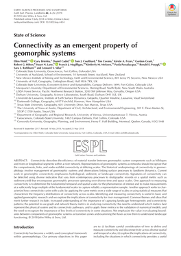 Connectivity As an Emergent Property of Geomorphic Systems