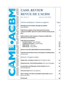 Caml Review Revue De L'acbm