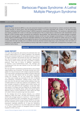 Bartsocas-Papas Syndrome: a Lethal Multiple Pterygium Syndrome Neonatology Section