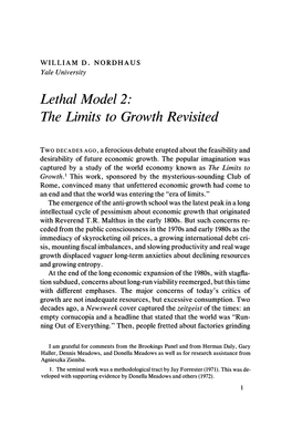 Lethal Model 2: the Limits to Growth Revisited