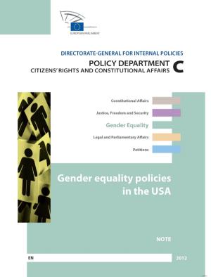 Gender Equality Policies in the Usa