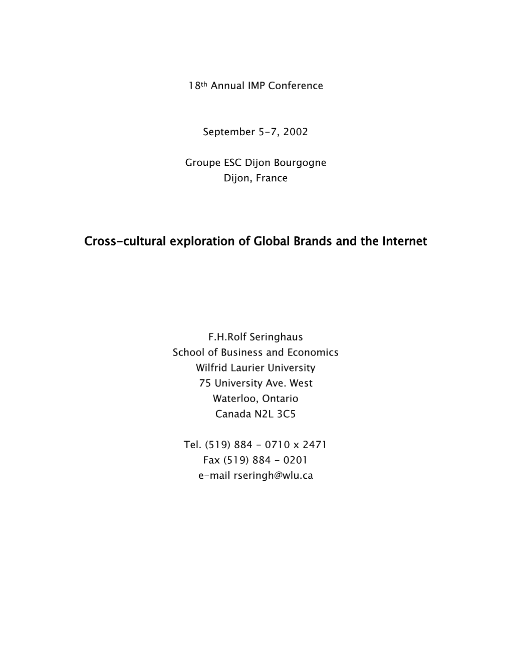 Luxury Brands and the Internet