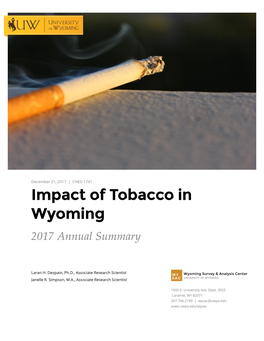 Impact of Tobacco in Wyoming 2017 Annual Summary