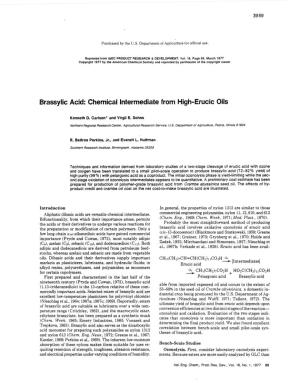 Brassylic Acid: Chemical Intermediate from High-Erucic Oils