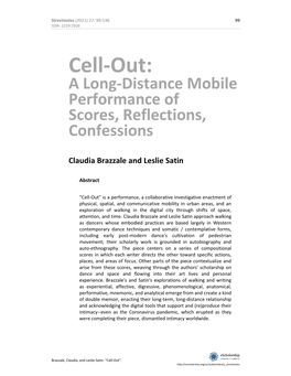Cell-Out: a Long-Distance Mobile Performance of Scores, Reflections, Confessions