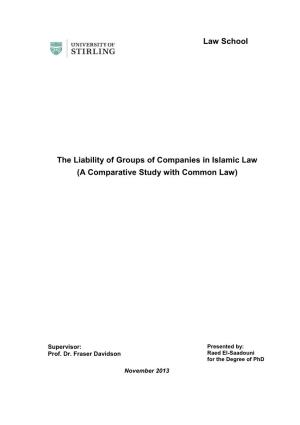 Law School the Liability of Groups of Companies in Islamic