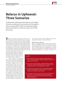 Belarus in Upheaval: Three Scenarios
