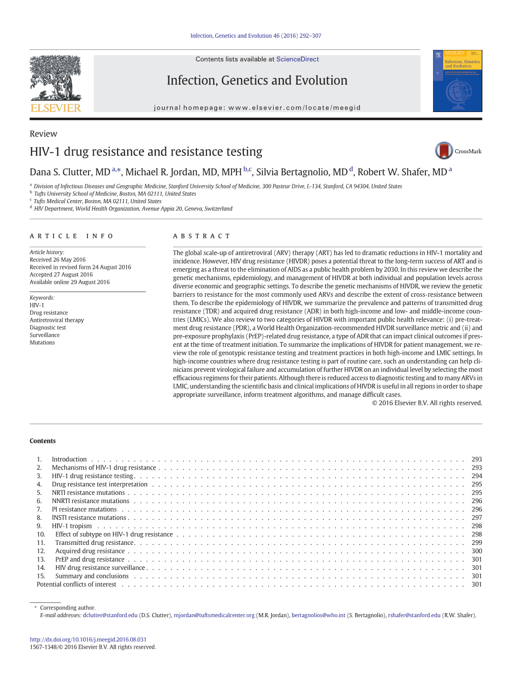 HIV-1 Drug Resistance and Resistance Testing