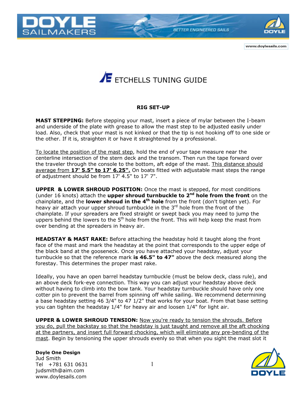 Etchells Tuning Guide