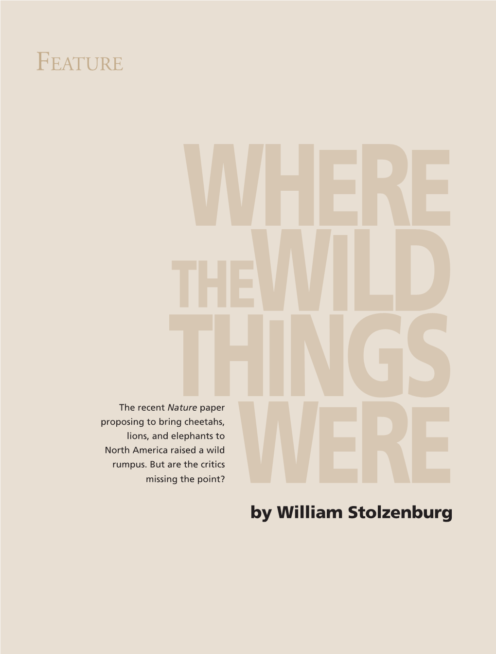 Where Wild Things Were