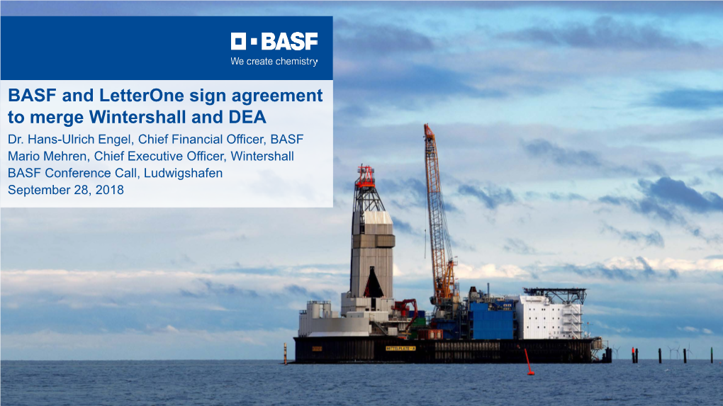 BASF and Letterone Sign Agreement to Merge Wintershall and DEA Dr