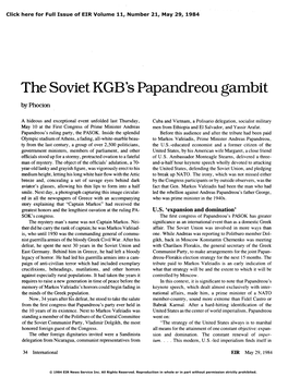 The Soviet KGB's Papandreou Gambit