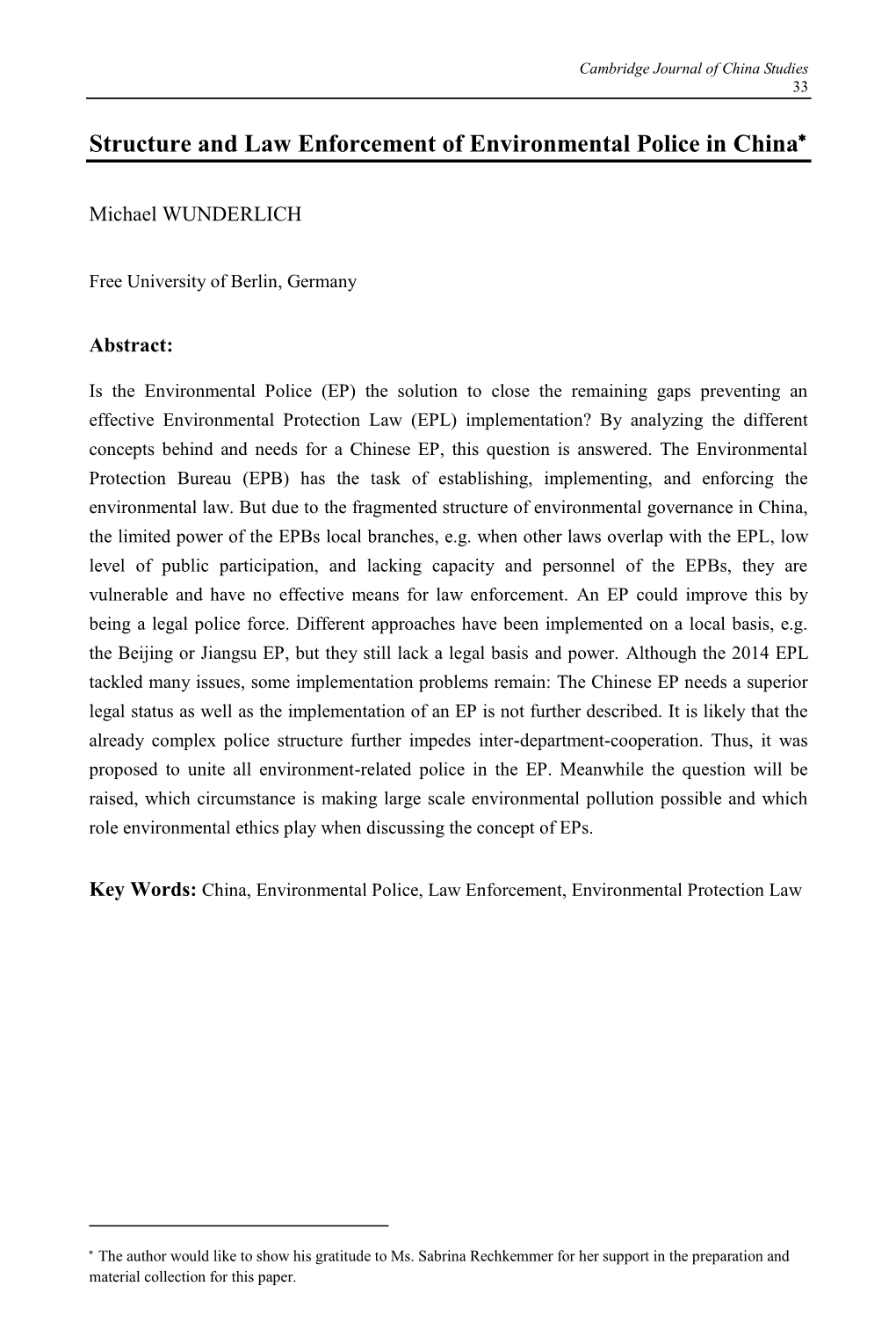 Structure And Law Enforcement Of Environmental Police In China Docslib 1134