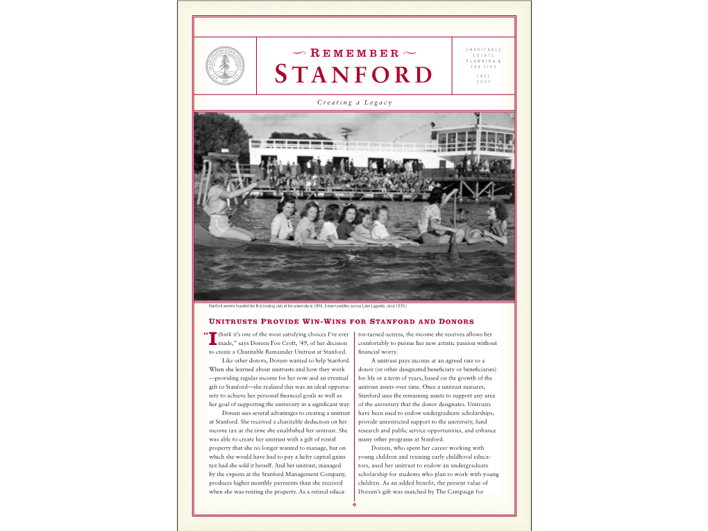 The Stanford Charitable Remainder Unitrust