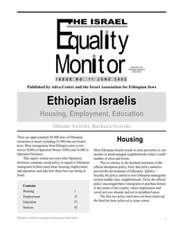 Ethiopian Israelis Housing, Employment, Education