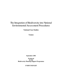 Integration of Biodiversity Into National Environmental Assessment Procedures