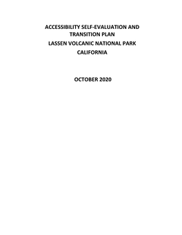 Accessibility Self-Evaluation and Transition Plan Overview, Lassen