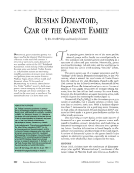 Russian Demantoid, Czar of the Garnet Family