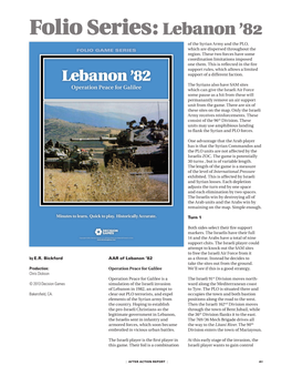 Lebanon ’82 of the Syrian Army and the PLO, Which Are Dispersed Throughout the Region