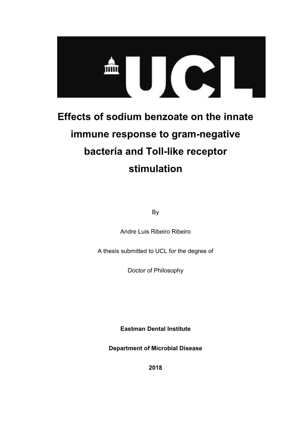 Effects of Sodium Benzoate on the Innate Immune Response to Gram-Negative Bacteria and Toll-Like Receptor Stimulation