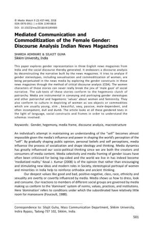 Discourse Analysis Indian News Magazines