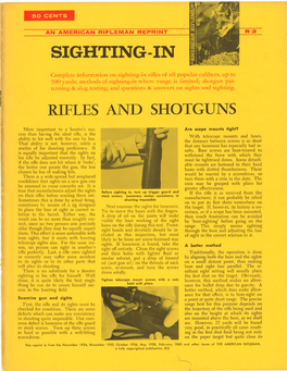 Sighting in Rifles and Shotguns