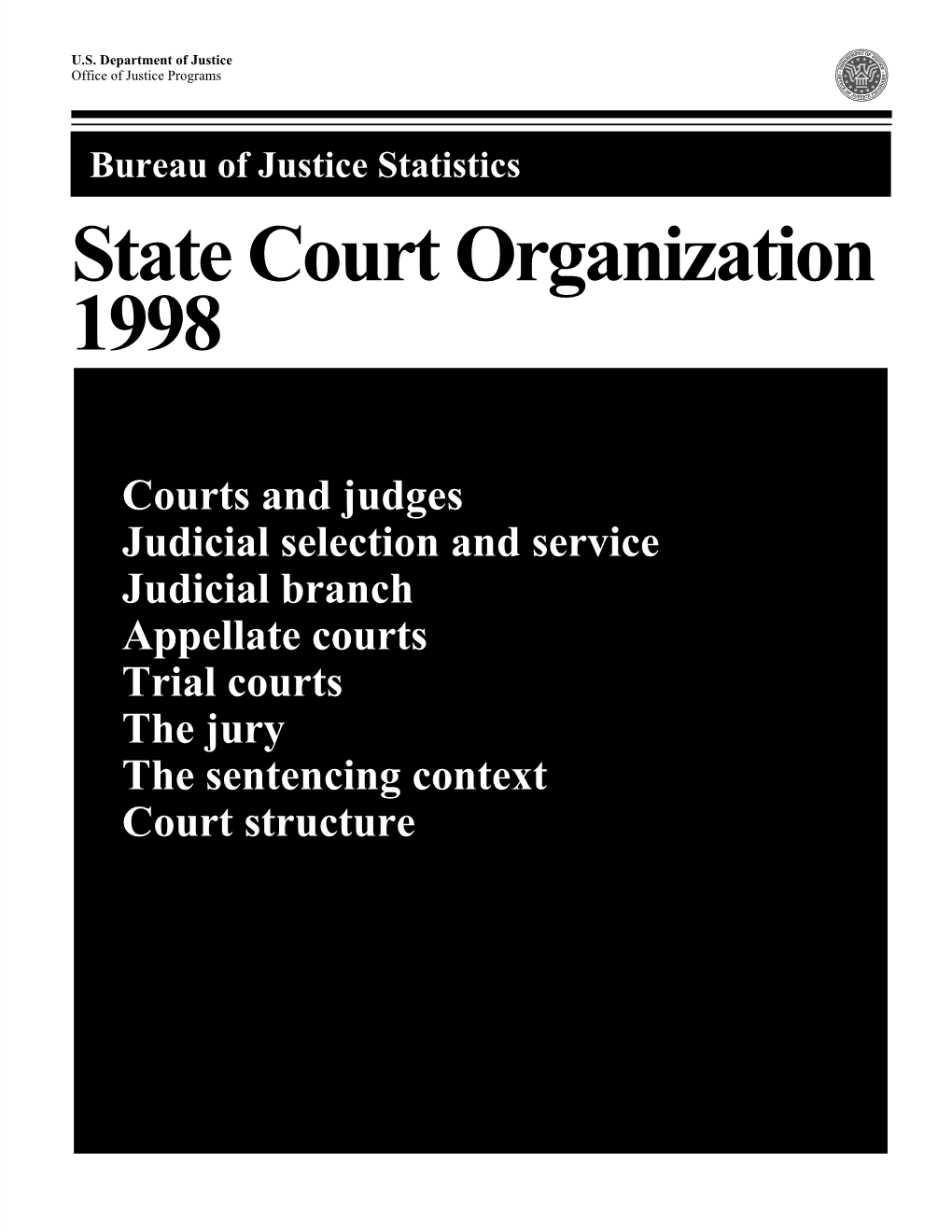 State Court Organization, 1998 Legend: D=Discretionary, M=Mandatory, Nj=No Jurisdiction Table 22