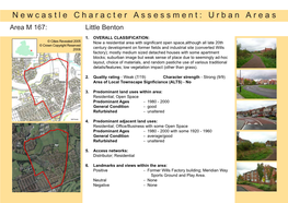 Newcastle Character Assessment: Urban Areas Area M 167: Little Benton