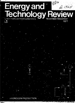 Energy and Technology Review Is Production, See the Article Beginning on P