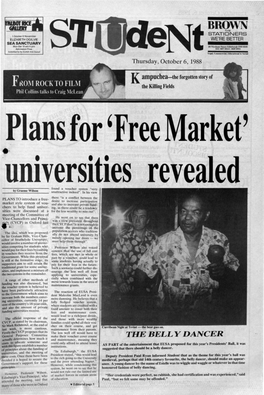 Plans for 'Free Market' Universities Revealed =====•Y=G=,=••=M=•=W=;=,,.,=N==== ~~~~Ia:Ti::~I~;~D?S~~Is