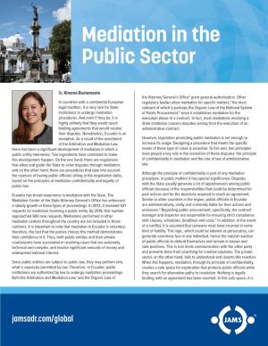 Mediation in the Public Sector