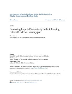 Preserving Imperial Sovereignty in the Changing Political Order of Prewar