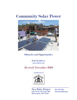 Community Solar Power