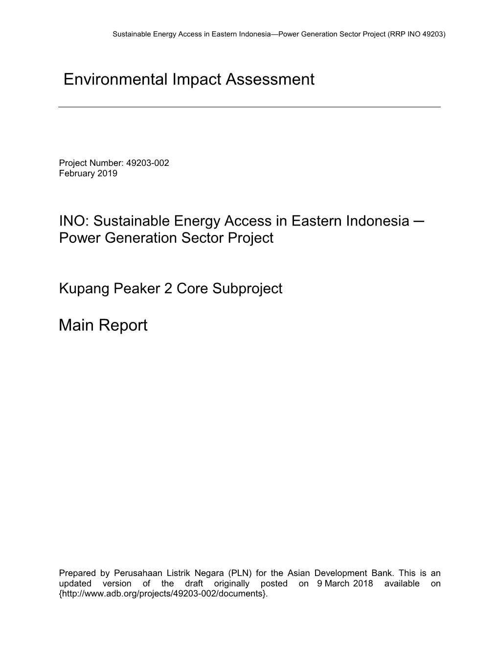 Sustainable Energy Access in Eastern Indonesia—Power Generation Sector Project (RRP INO 49203)