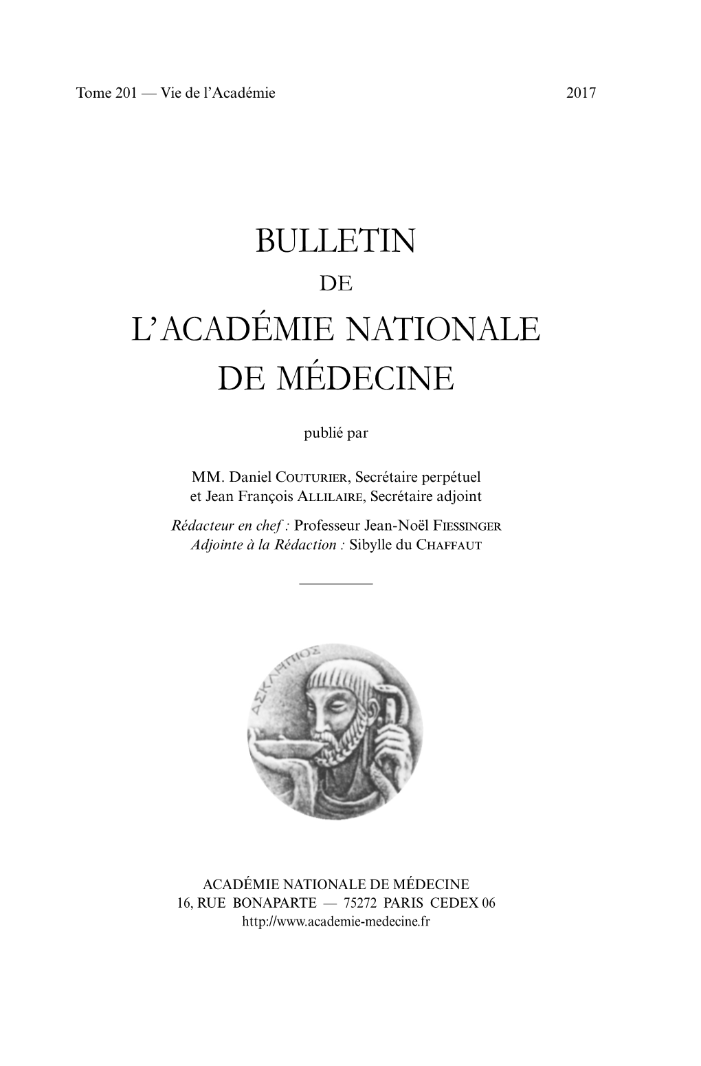 Bulletin L'académie Nationale De Médecine