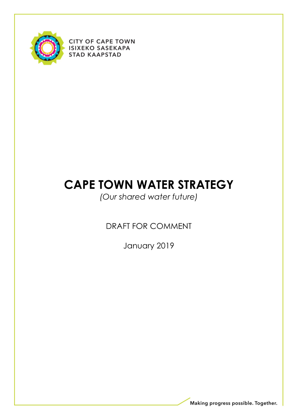 Cape Town Draft Water Strategy