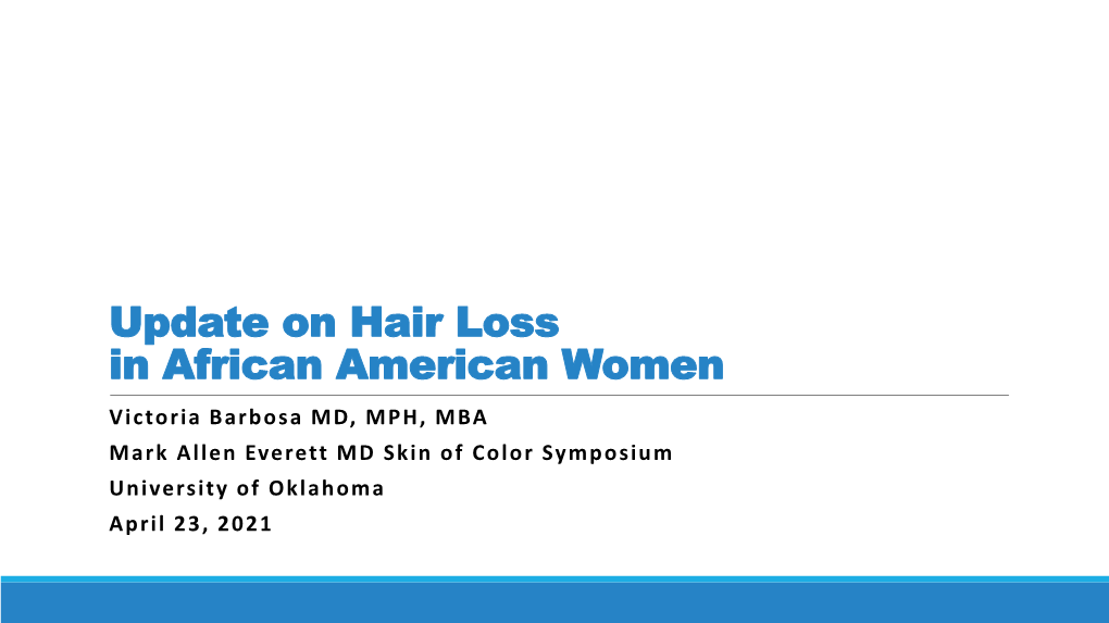 Hair and Scalp Disorders in Ethnic Populations