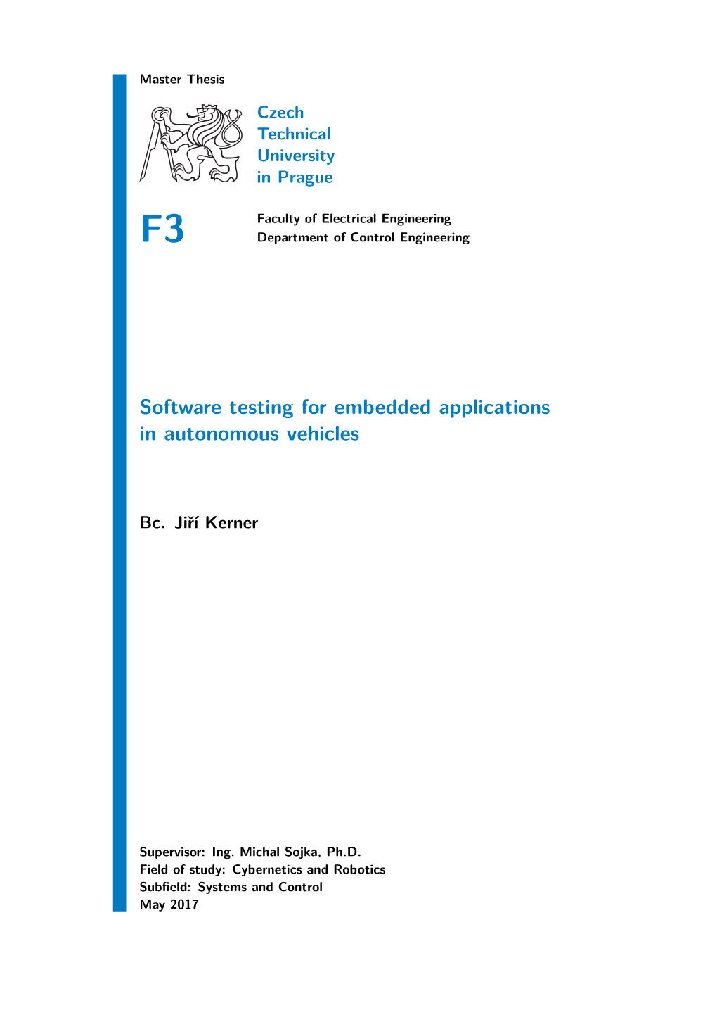 Software Testing for Embedded Applications in Autonomous Vehicles