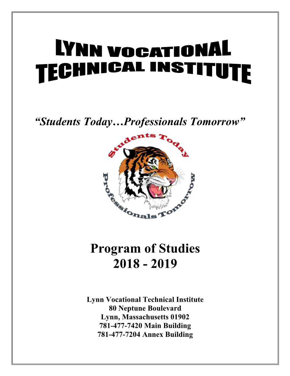 Program of Studies 2018 - 2019