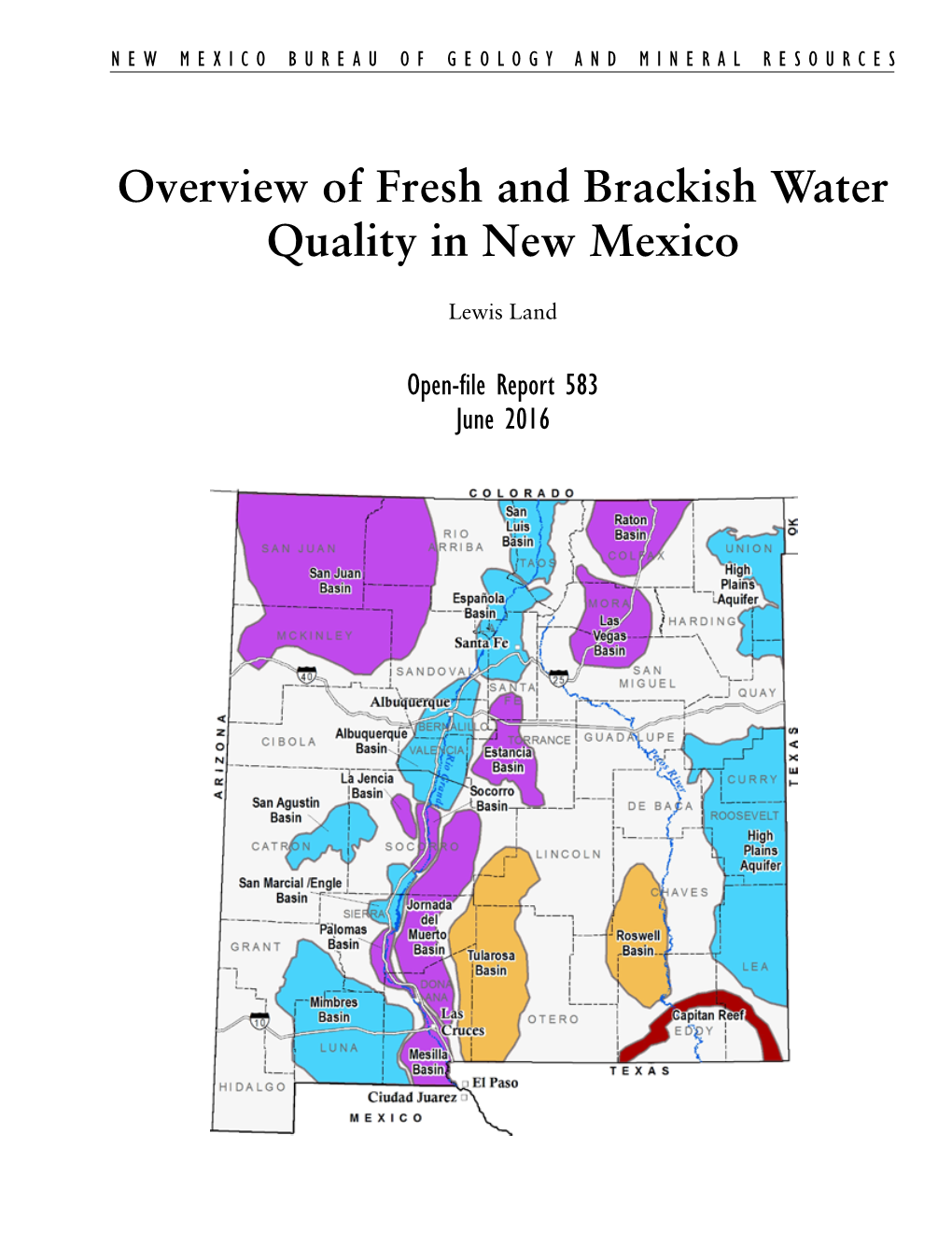 Overview of Fresh and Brackish Water Quality in New Mexico