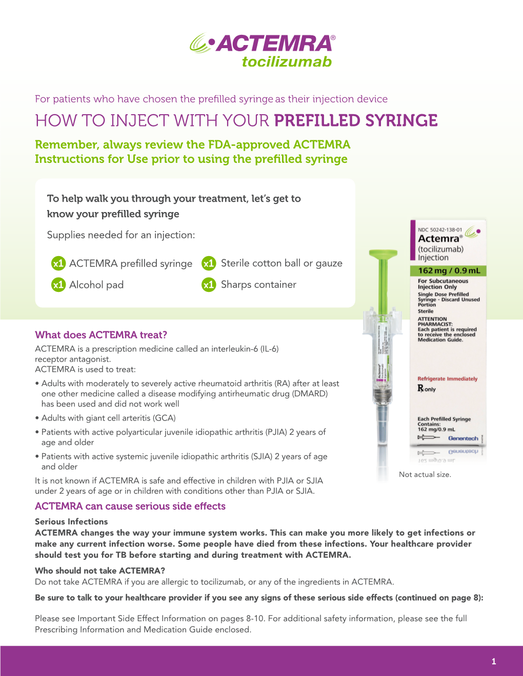 How to Use Your Prefilled Syringe | ACTEMRA® (Tocilizumab)